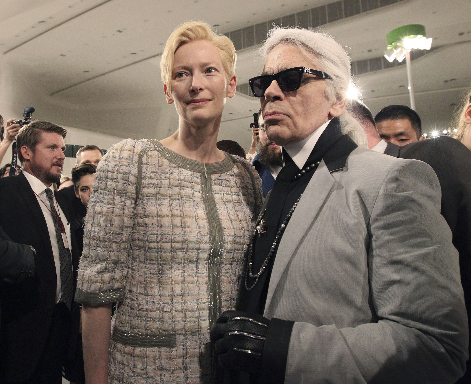 Karl Lagerfeld and Tilda Swinton